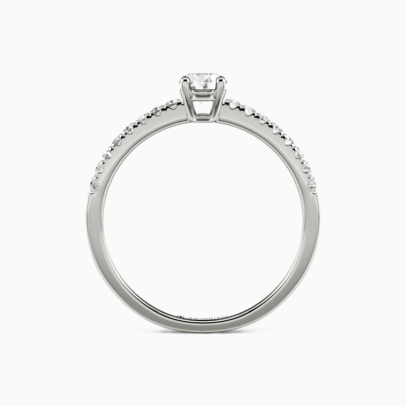 "Love is Light" 0.3ct Round Cut Side Stone Engagement Ring