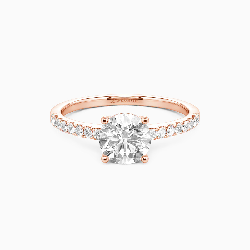 "Love Is Light" 1ct Round Cut Side Stone Engagement Ring