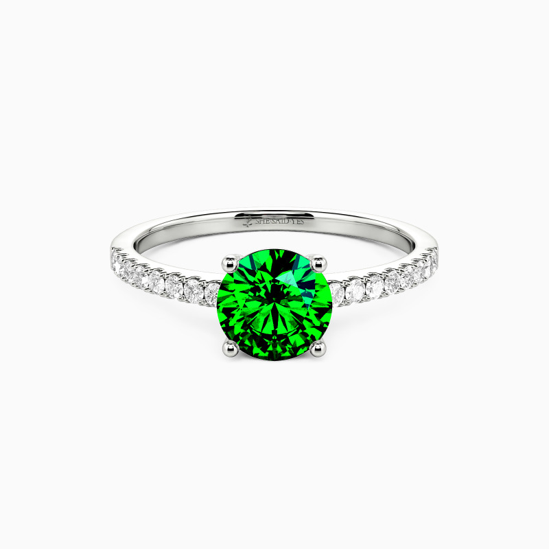 "Love Is Light" 1ct Round Cut Side Stone Engagement Ring
