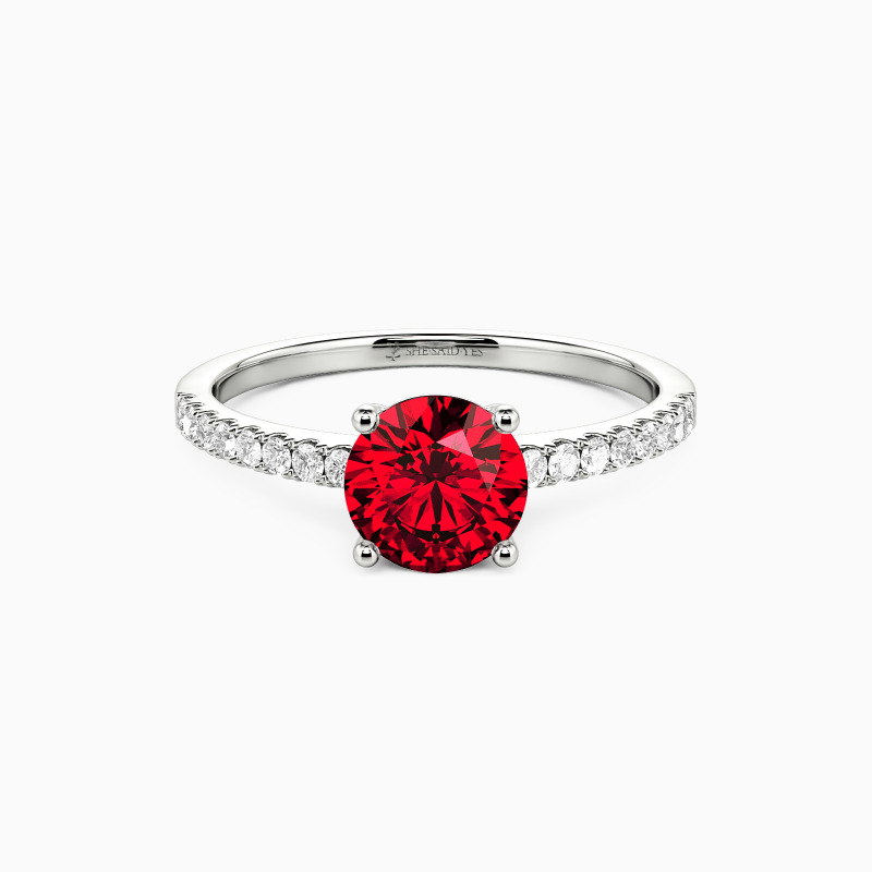 "Love Is Light" 1ct Round Cut Side Stone Engagement Ring