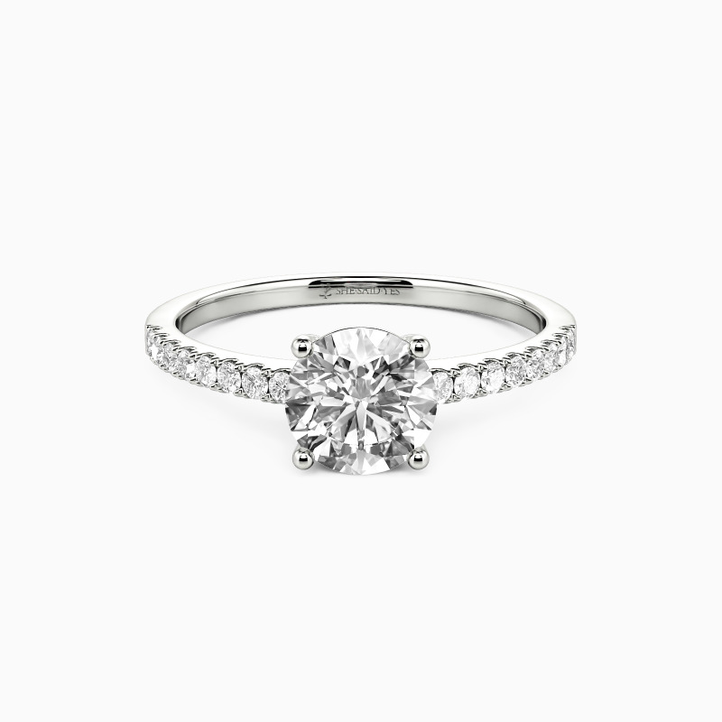 "Love Is Light" 1ct Round Cut Side Stone Engagement Ring