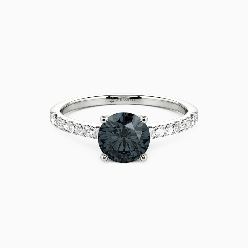 "Love Is Light" 1ct Round Cut Side Stone Engagement Ring