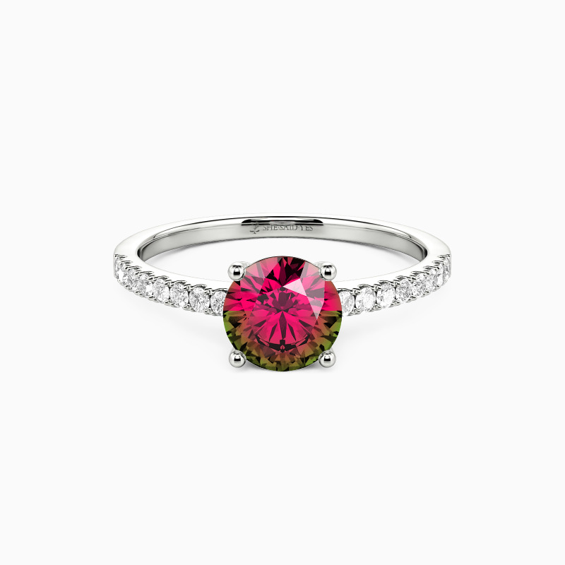 「愛は光」1.0ct ラウンドブリリアントカット ハーフエタニティ 婚約指輪