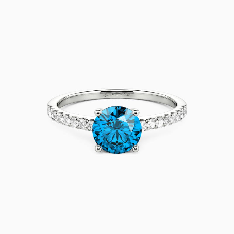 "Love Is Light" 1ct Round Cut Side Stone Engagement Ring