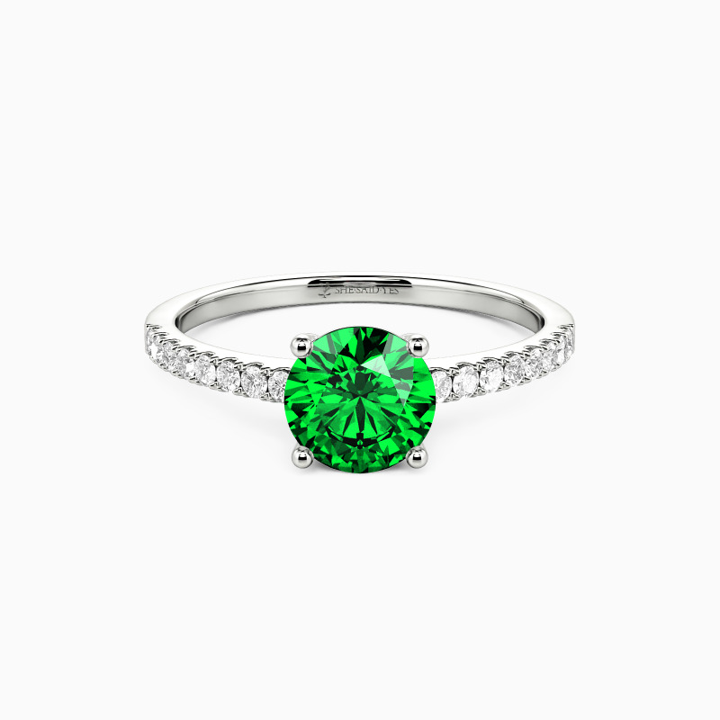 "Love Is Light" 1ct Round Cut Side Stone Engagement Ring