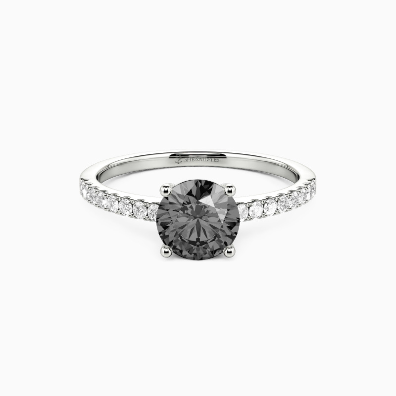 "Love Is Light" 1ct Round Cut Side Stone Engagement Ring