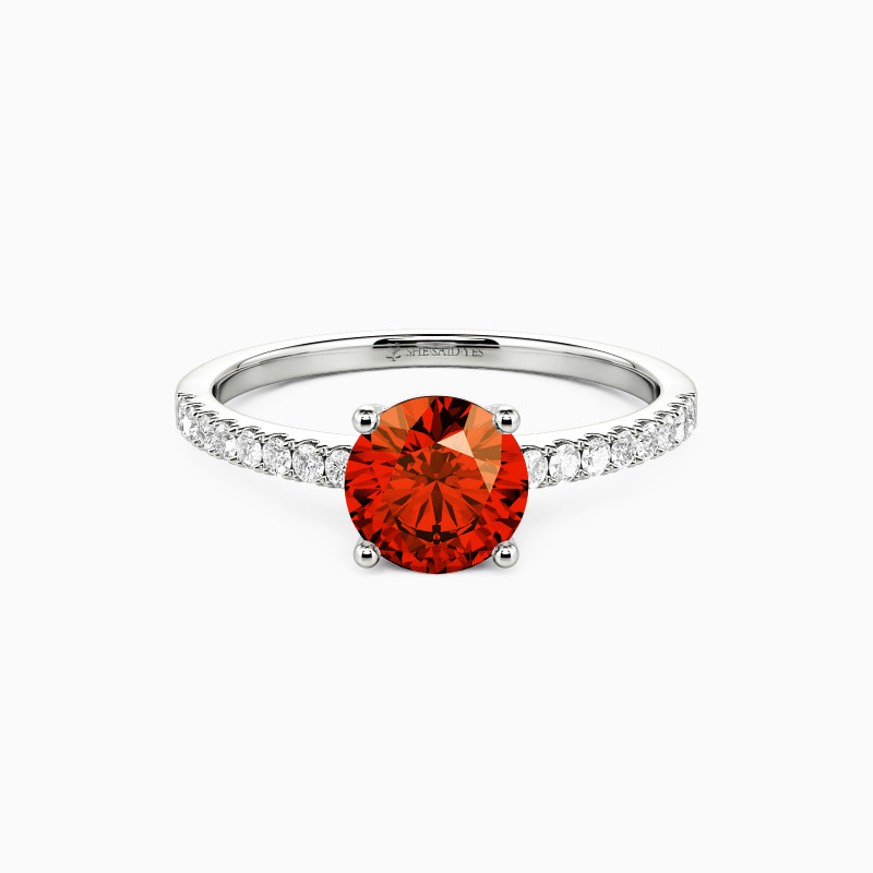 "Love Is Light" 1ct Round Cut Side Stone Engagement Ring