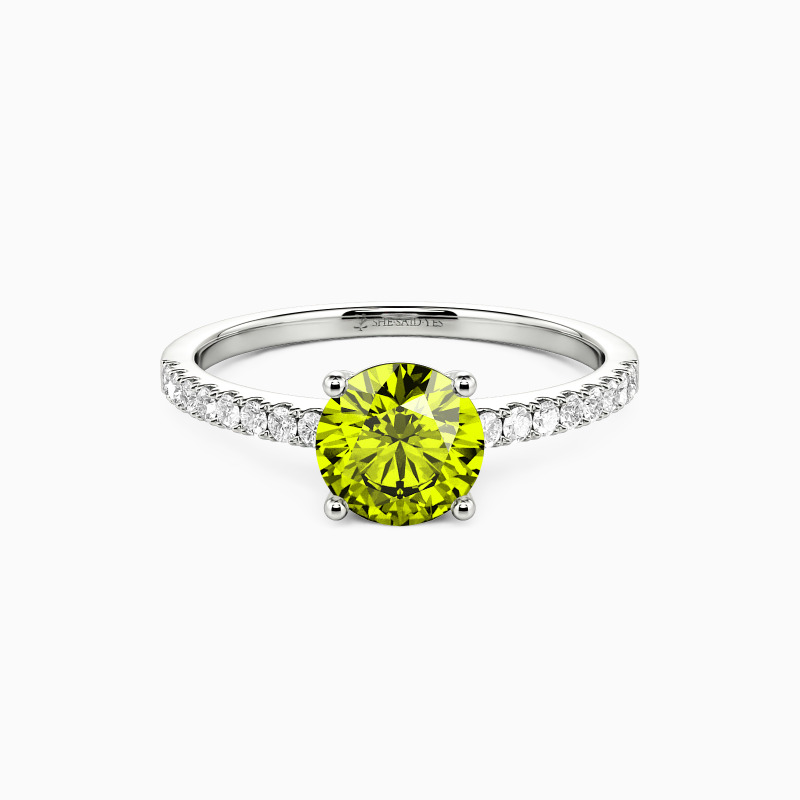 "Love Is Light" 1ct Round Cut Side Stone Engagement Ring