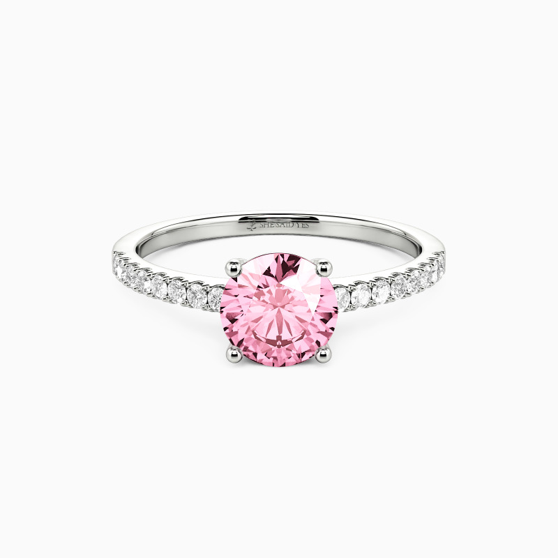 "Love Is Light" 1ct Round Cut Side Stone Engagement Ring