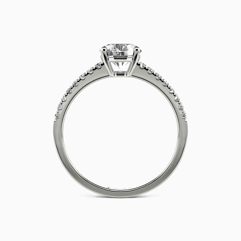 "Love is Light" 1ct Round Cut Side Stone Engagement Ring