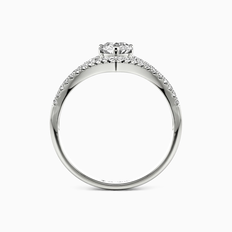 "The Center Of My World" Pear Cut Side Stone Engagement Ring