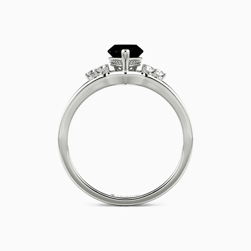 "Two Souls One Heart" 0.5ct Heart Cut Side Stone Engagement Ring