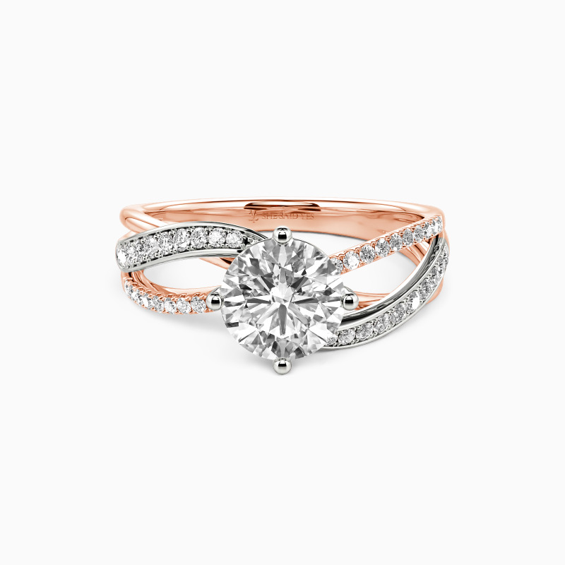 "This I Promise You" Round Cut Side Stone Engagement Ring