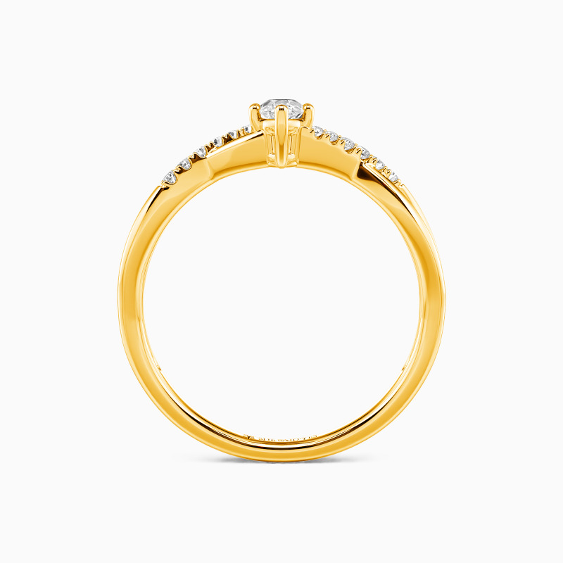 "Twinkling Love" 0.3ct Marquise Cut Side Stone Engagement Ring