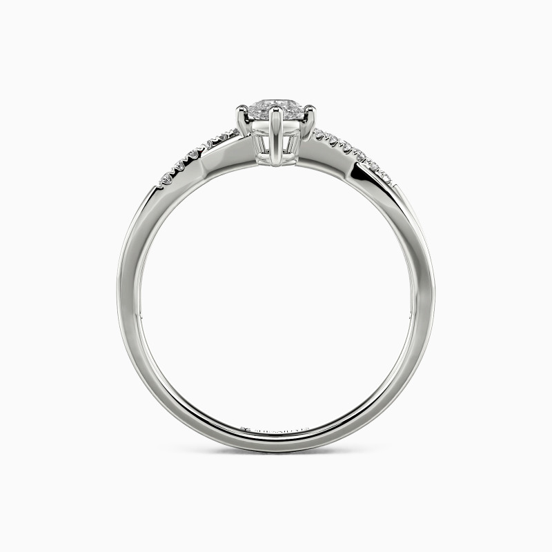 "Twinkling Love" Marquise Cut Side Stone Engagement Ring