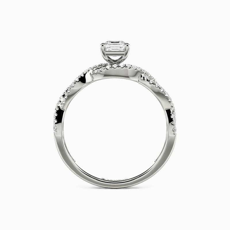 "Du Mein Ein und Alles" Verlobungsring 0,35 ct Asscher-Schliff mit Seitensteinen