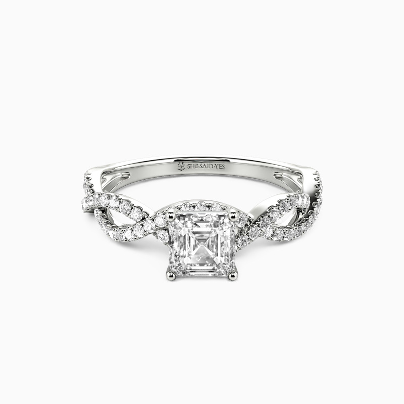 "You Are My Everything" Asscher Cut Side Stone Engagement Ring
