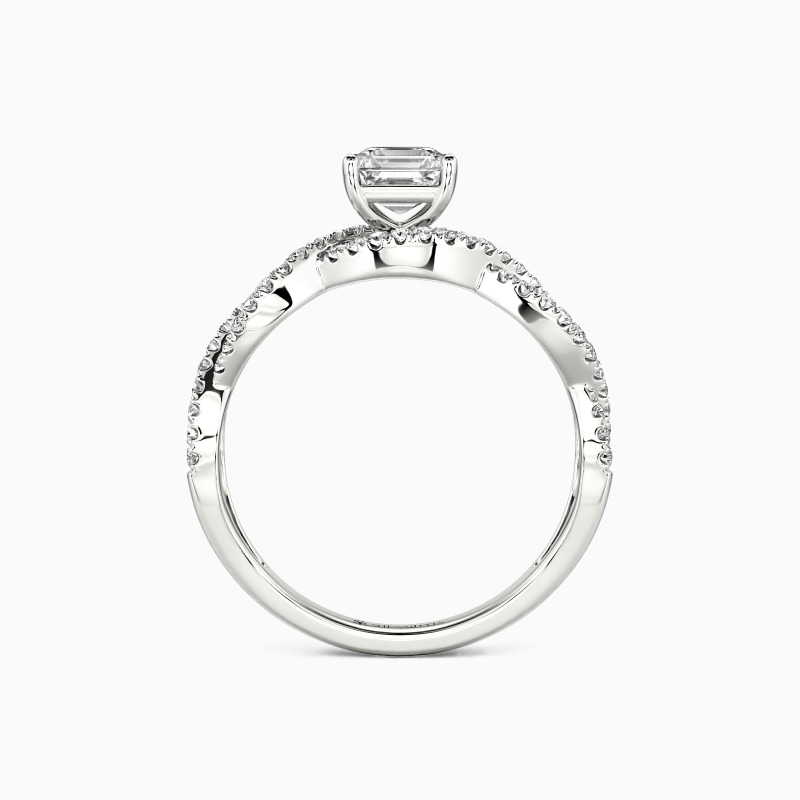 "You Are My Everything" Asscher Cut Side Stone Engagement Ring