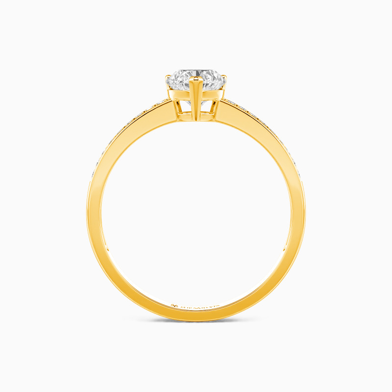 "Harbor of Love" 0.5ct Heart Cut Side Stone Engagement Ring