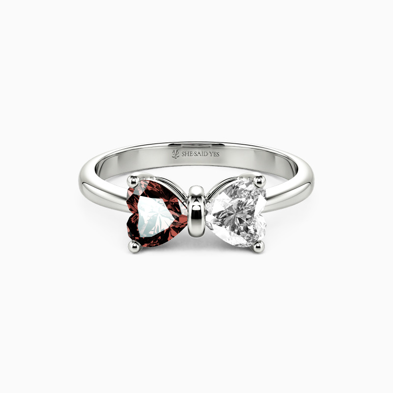「重なり合う二人の心」ハートカット プレイズ  婚約指輪 1.0ct