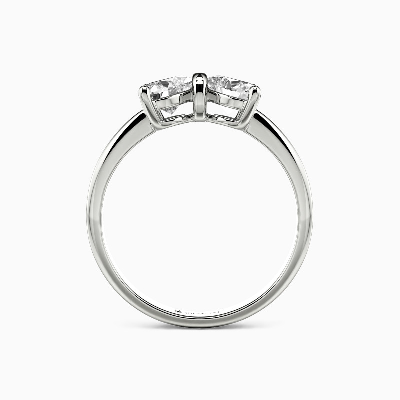 "Heart to Heart" Heart Cut Side Stone Engagement Ring