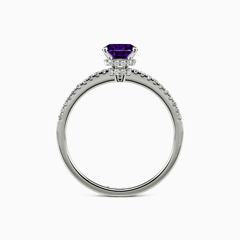 "Du Machst Meinen Tag" 1 Karat Kissen-Schliff Halo-Verlobungsring