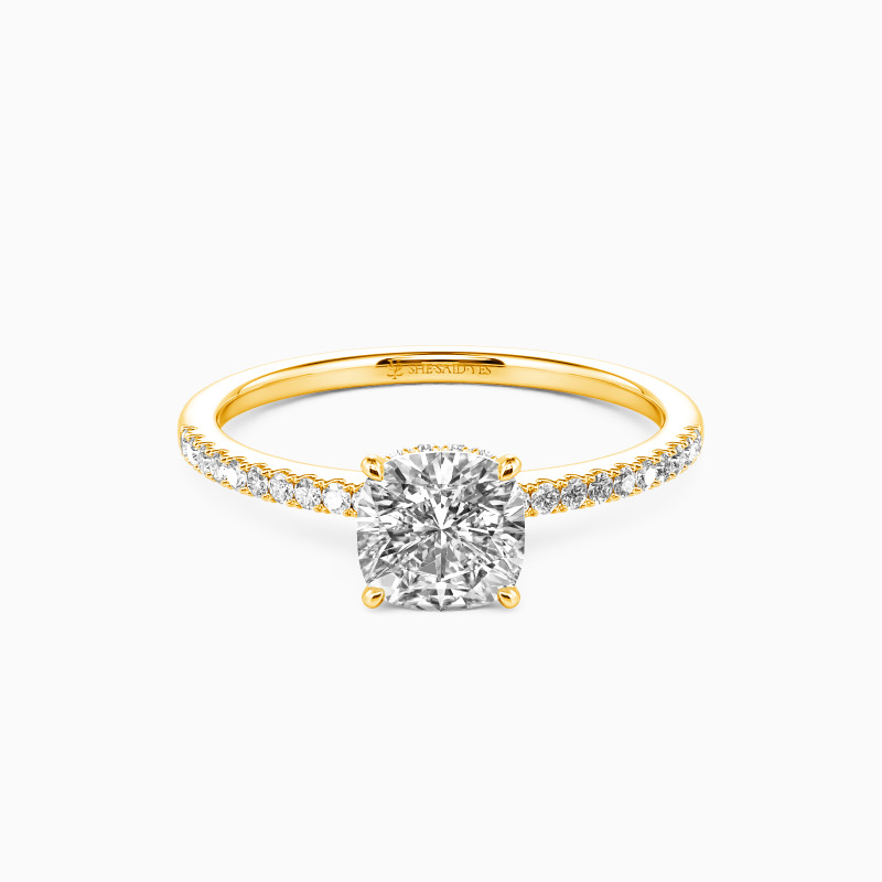 "You Make My Day" 2.5ct Cushion Cut Halo Engagement Ring