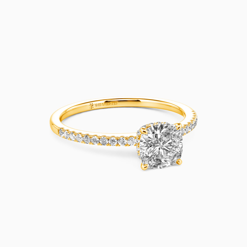 "You Make My Day" 2.5ct Cushion Cut Halo Engagement Ring