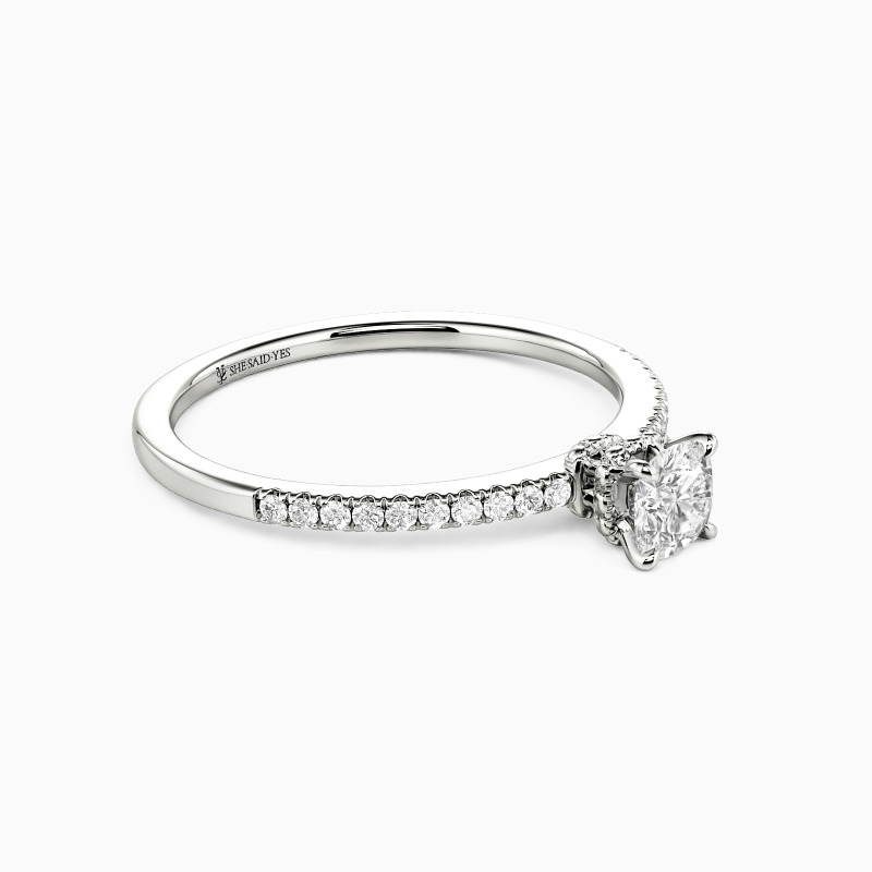 "Du Machst Meinen Tag" Verlobungsring 0,35 ct Kissenschliff mit Seitensteinen