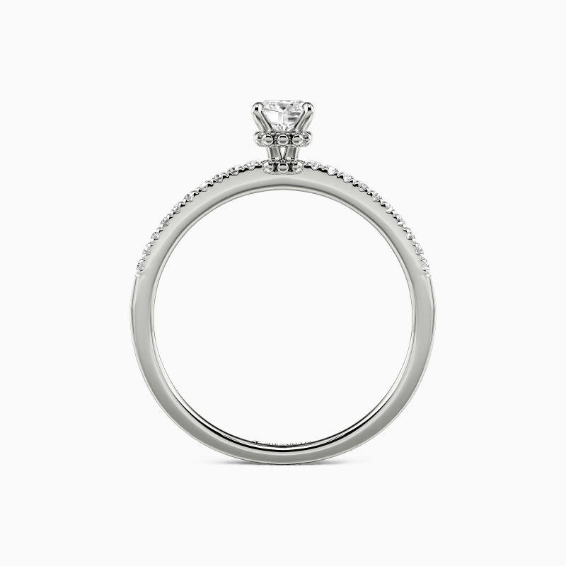 "Du Machst Meinen Tag" Verlobungsring 0,35 ct Kissenschliff mit Seitensteinen