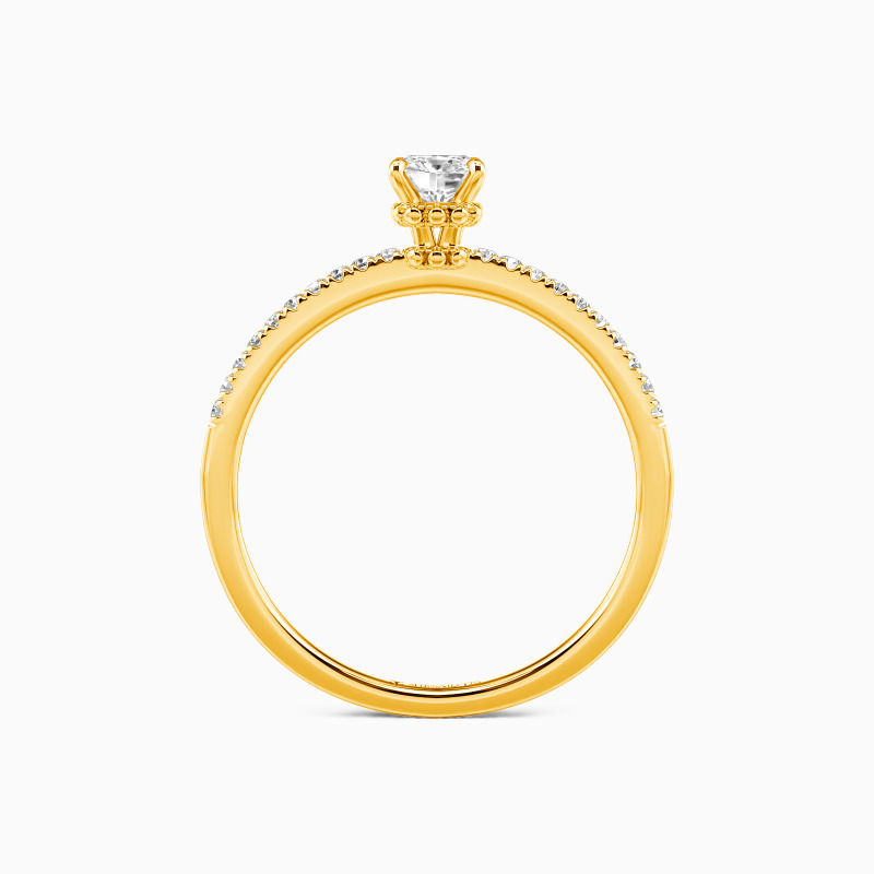 "Du Machst Meinen Tag" Verlobungsring 0,5 ct Kissenschliff mit Seitensteinen