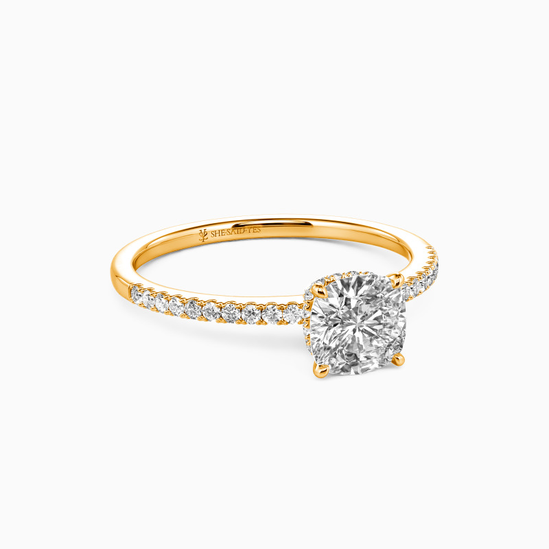 "You Make My Day" 0.8ct Cushion Cut Halo Engagement Ring