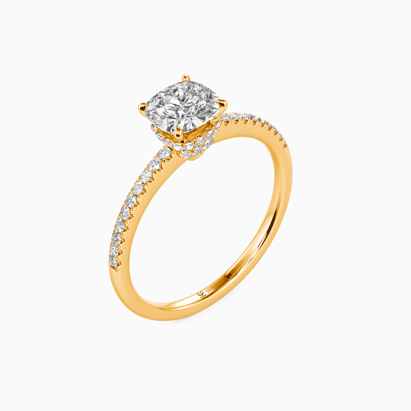 "You Make My Day" 0.8ct Cushion Cut Halo Engagement Ring