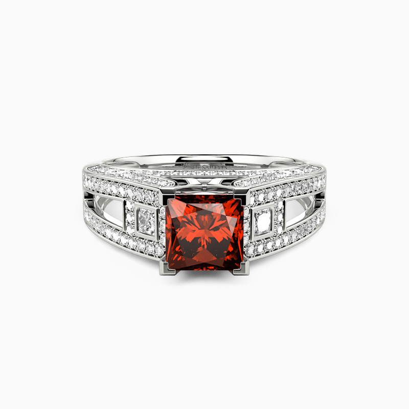 "Now And Always" Princess Cut Side Stone Engagement Ring