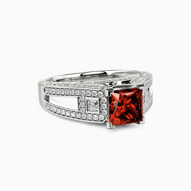 "Now And Always" Princess Cut Side Stone Engagement Ring