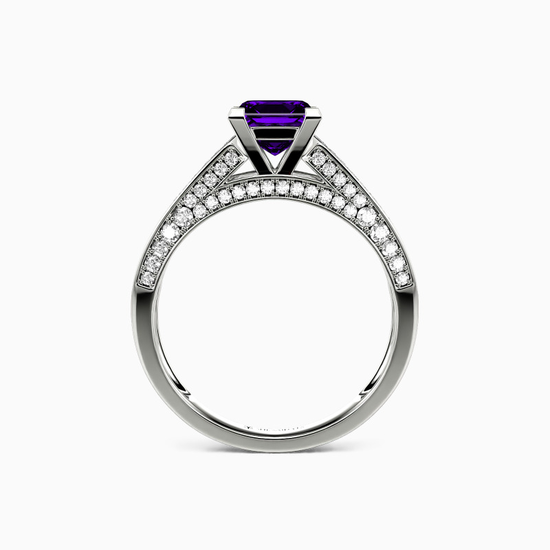 "Now And Always" Princess Cut Side Stone Engagement Ring