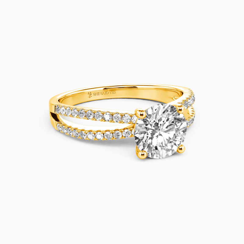 "Love And Growth" Round Cut Side Stone Engagement Ring