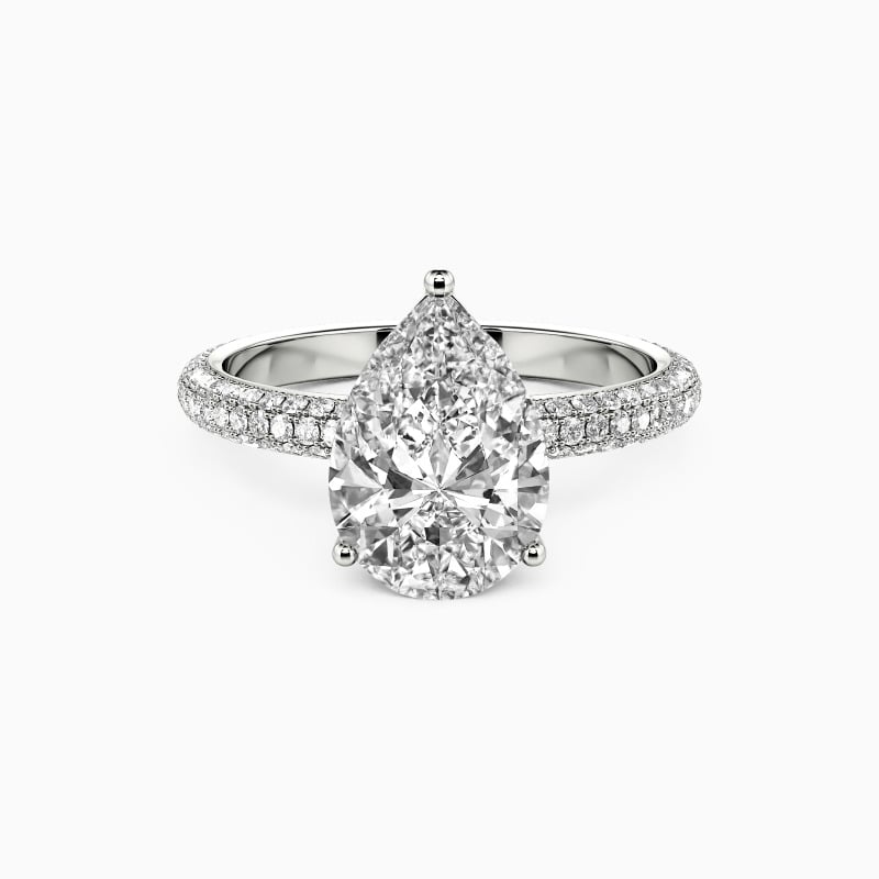 "You’re In Love" Pear Cut Side Stone Engagement Ring