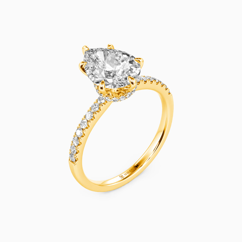 "My Soulmate" 1ct Pear Cut Side Stone Engagement Ring