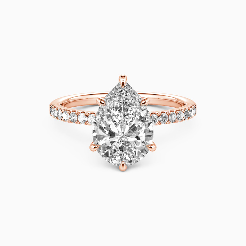 "My Soulmate" 1.5ct Pear Cut Side Stone Engagement Ring