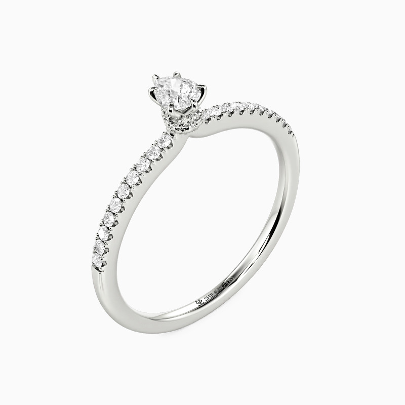 「マイ・ソウルメイト」 0.3ct ペアカット・サイドストーン 婚約指輪