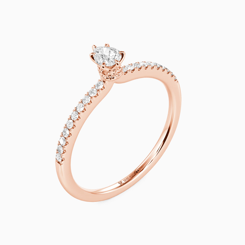 "Meine Seelenverwandte" Verlobungsring 0,8 ct Birnenschliff mit Seitensteinen