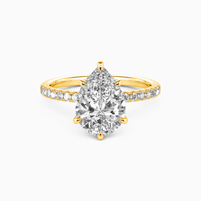 "My Soulmate" 2ct Pear Cut Side Stone Engagement Ring