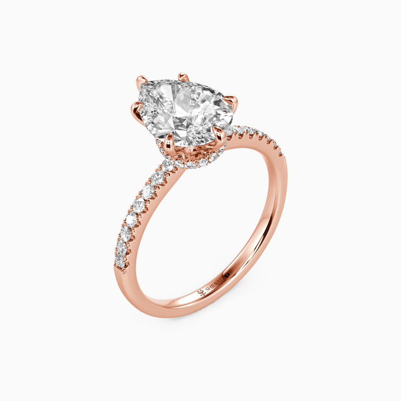 "My Soulmate" Pear Cut Side Stone Engagement Ring