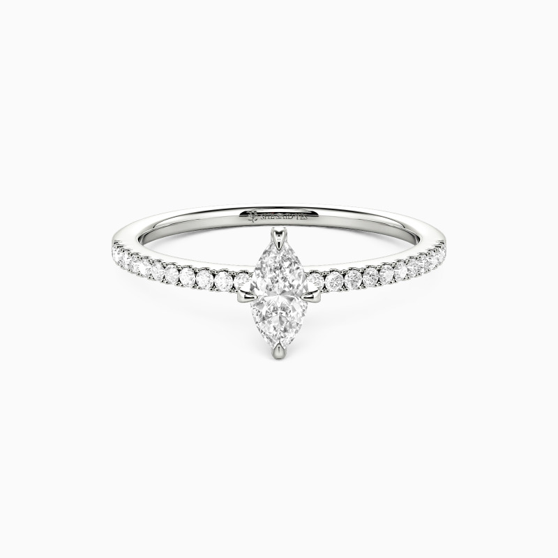 "The Forever Promise" 0.3ct Marquise Cut Side Stone Engagement Ring