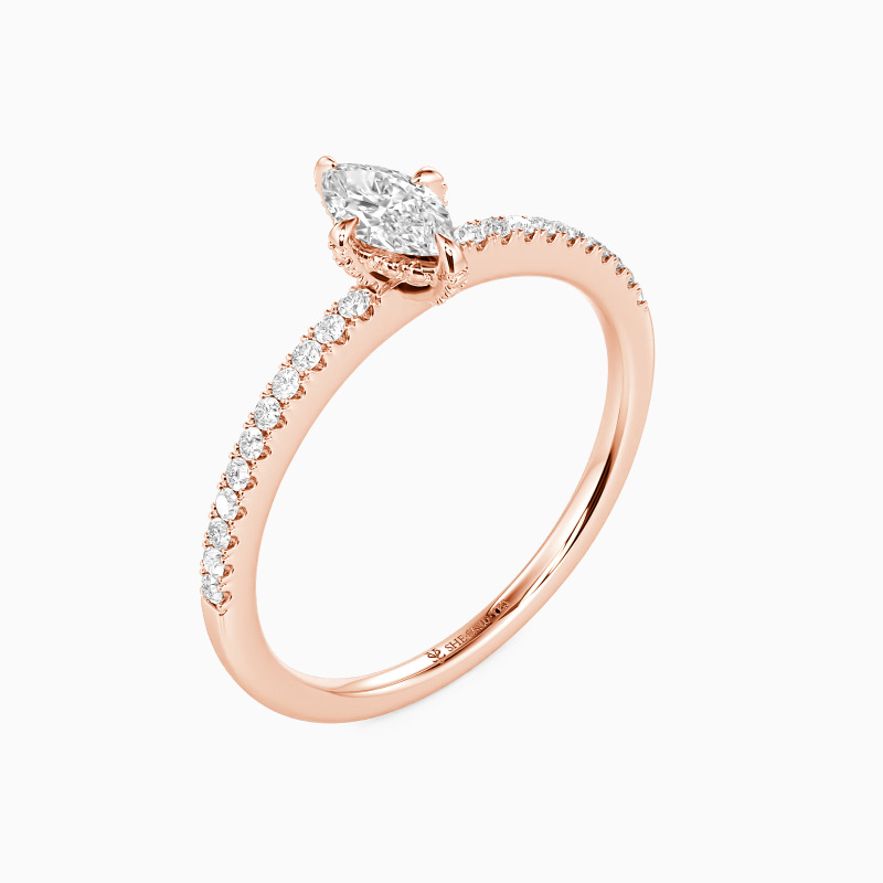 "Das Ewige Versprechen" Verlobungsring 0,5 ct Marquiseschliff mit Seitensteinen