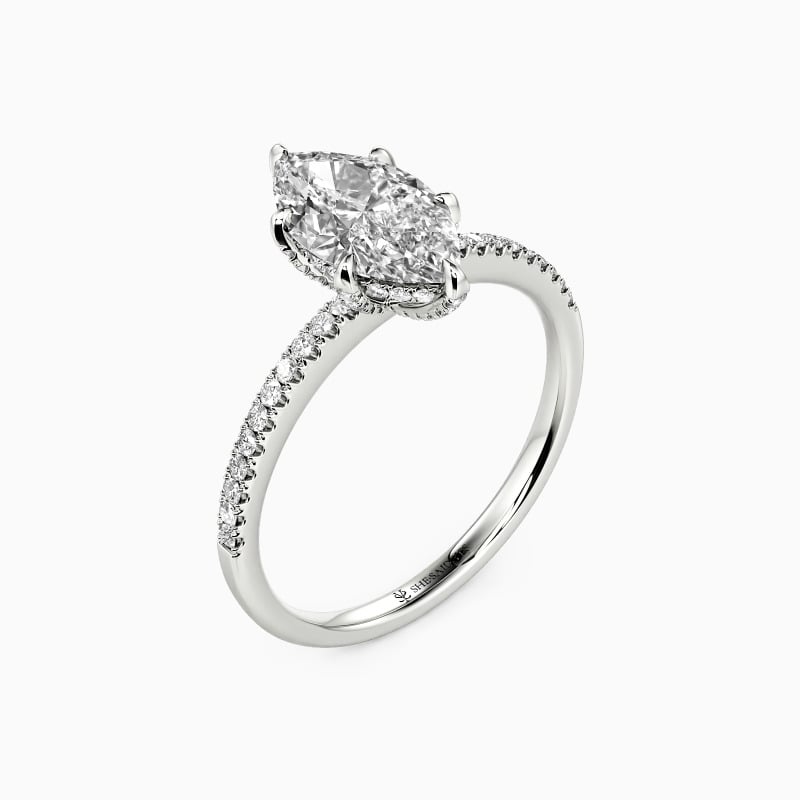 "The Forever Promise" 1ct Marquise Cut Side Stone Engagement Ring