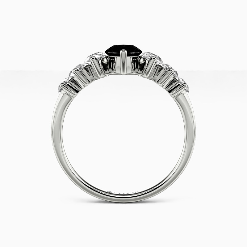 "Love Across Time" Marquise Cut Side Stone Engagement Ring
