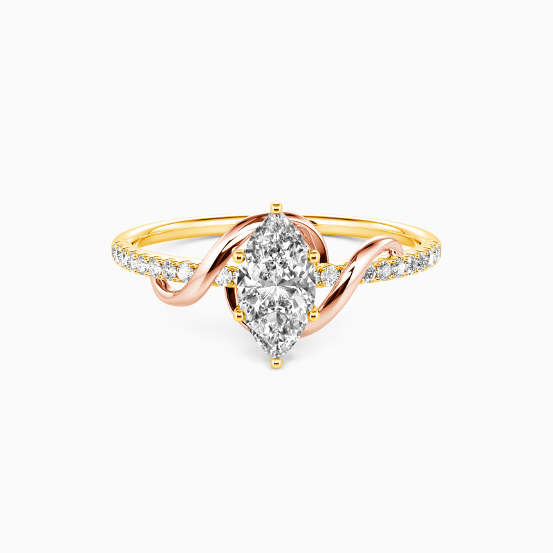 "To My Love" 2ct Marquise Cut Side Stone Engagement Ring