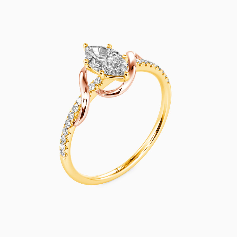 "To My Love" 2ct Marquise Cut Side Stone Engagement Ring